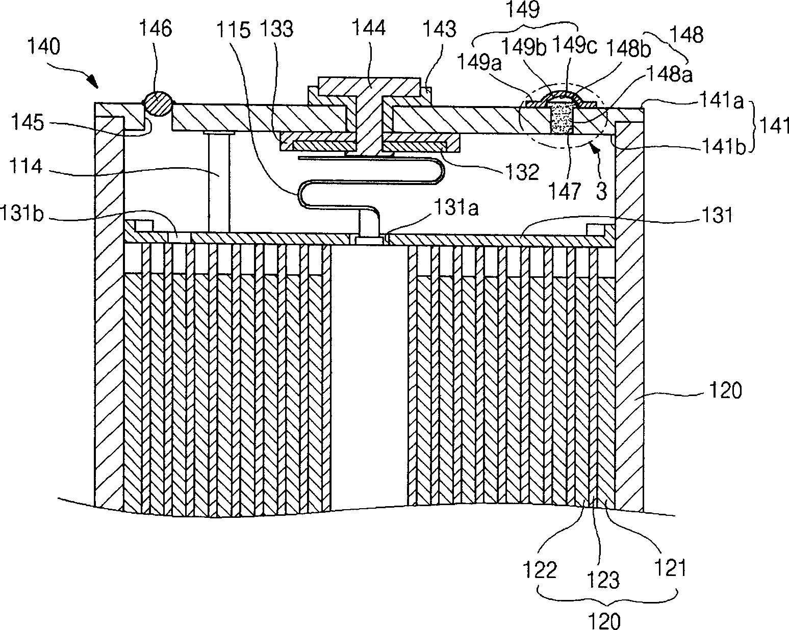 Lithium ion secondary battery having shape memory safety vent