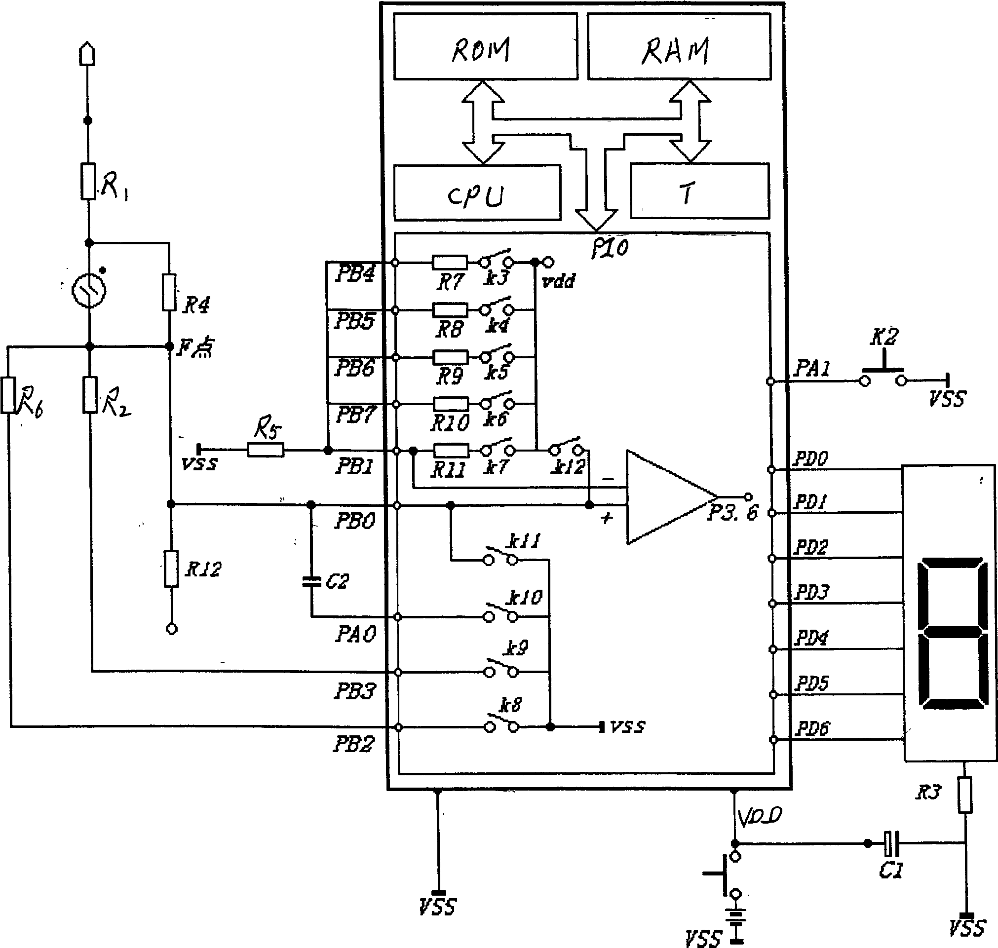 Microcomputer integrated electroprobe