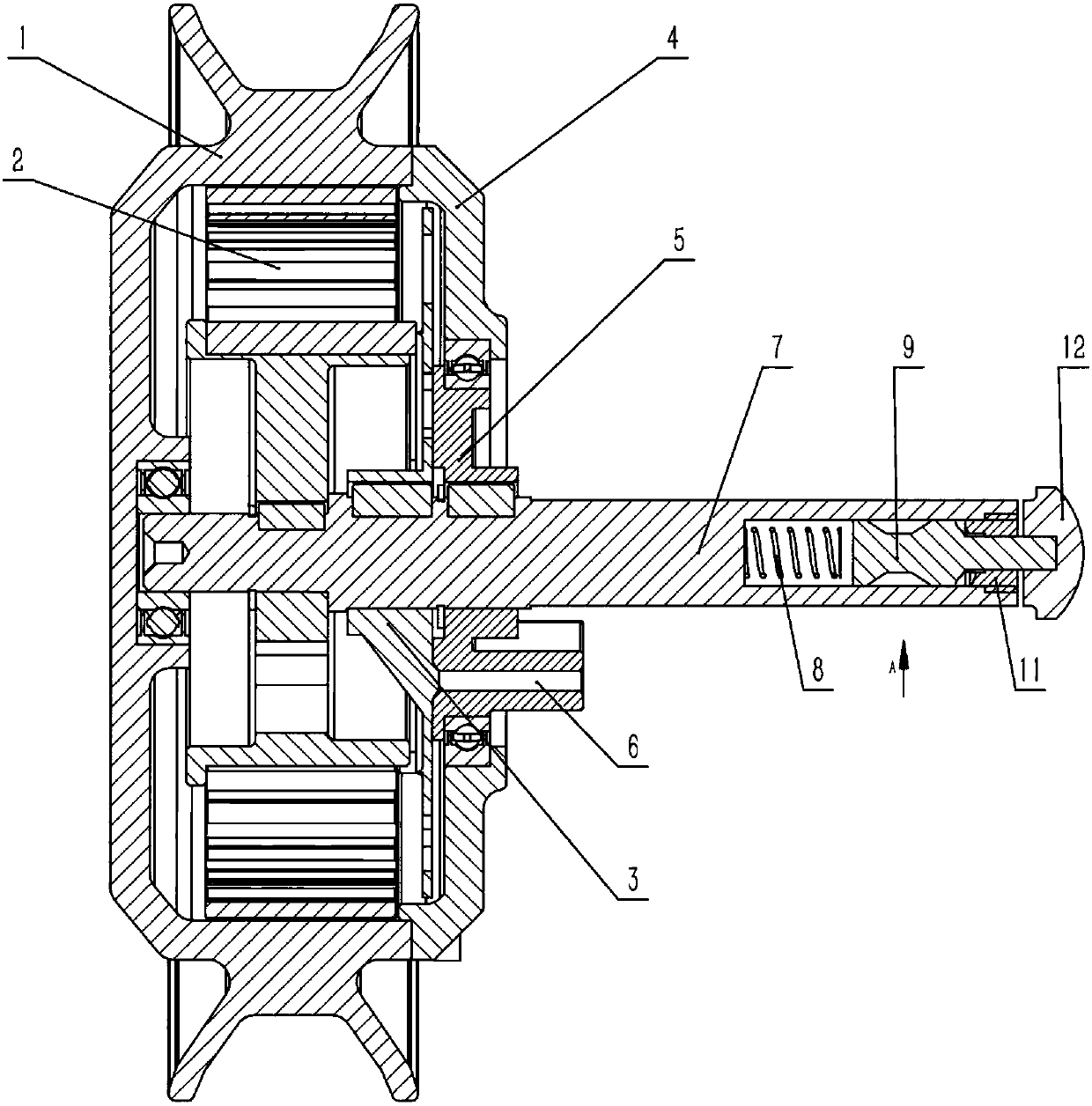 Quick dismounting type hub motor