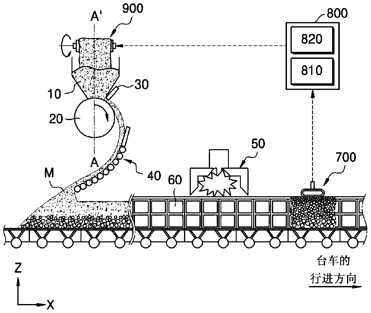 Air permeability measuring device and sintering apparatus