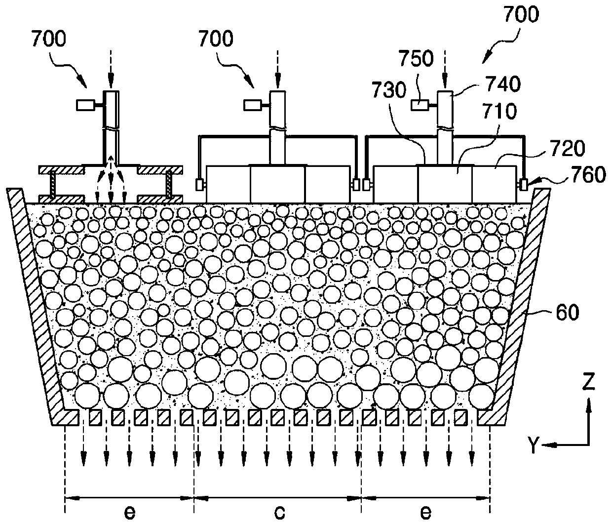 Air permeability measuring device and sintering apparatus