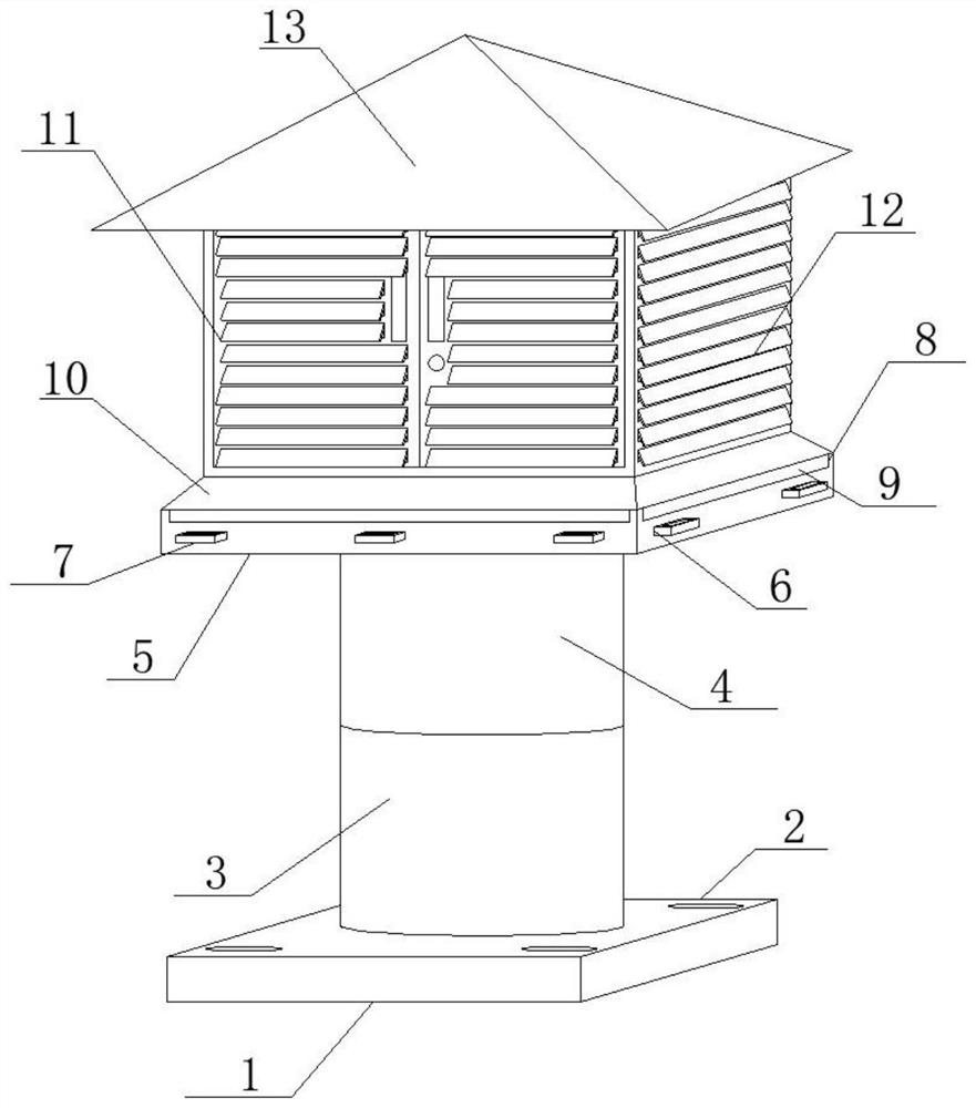 Split convenient assembly type thermometer shelter for meteorological detection