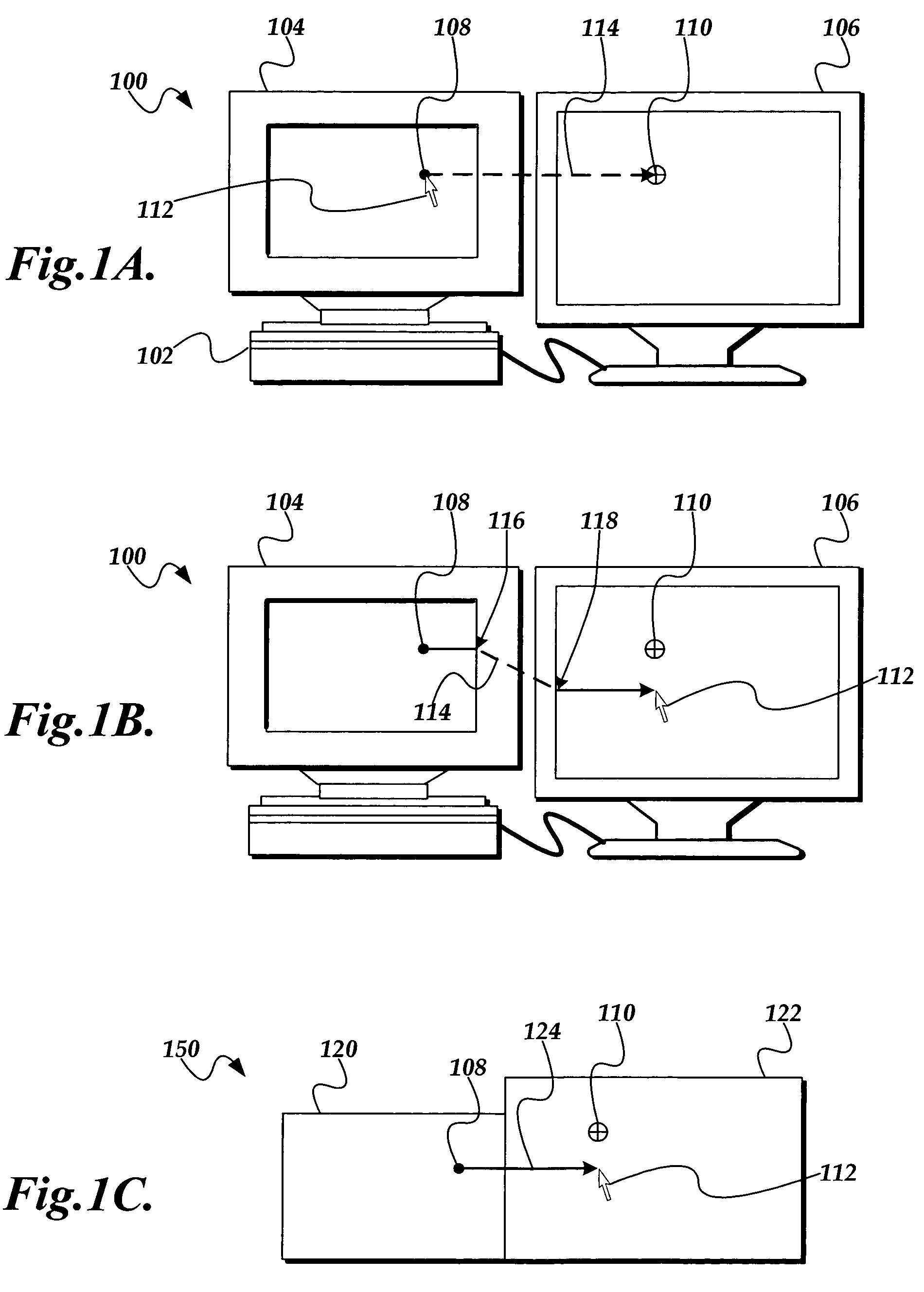 Displaying visually correct pointer movements on a multi-monitor display system