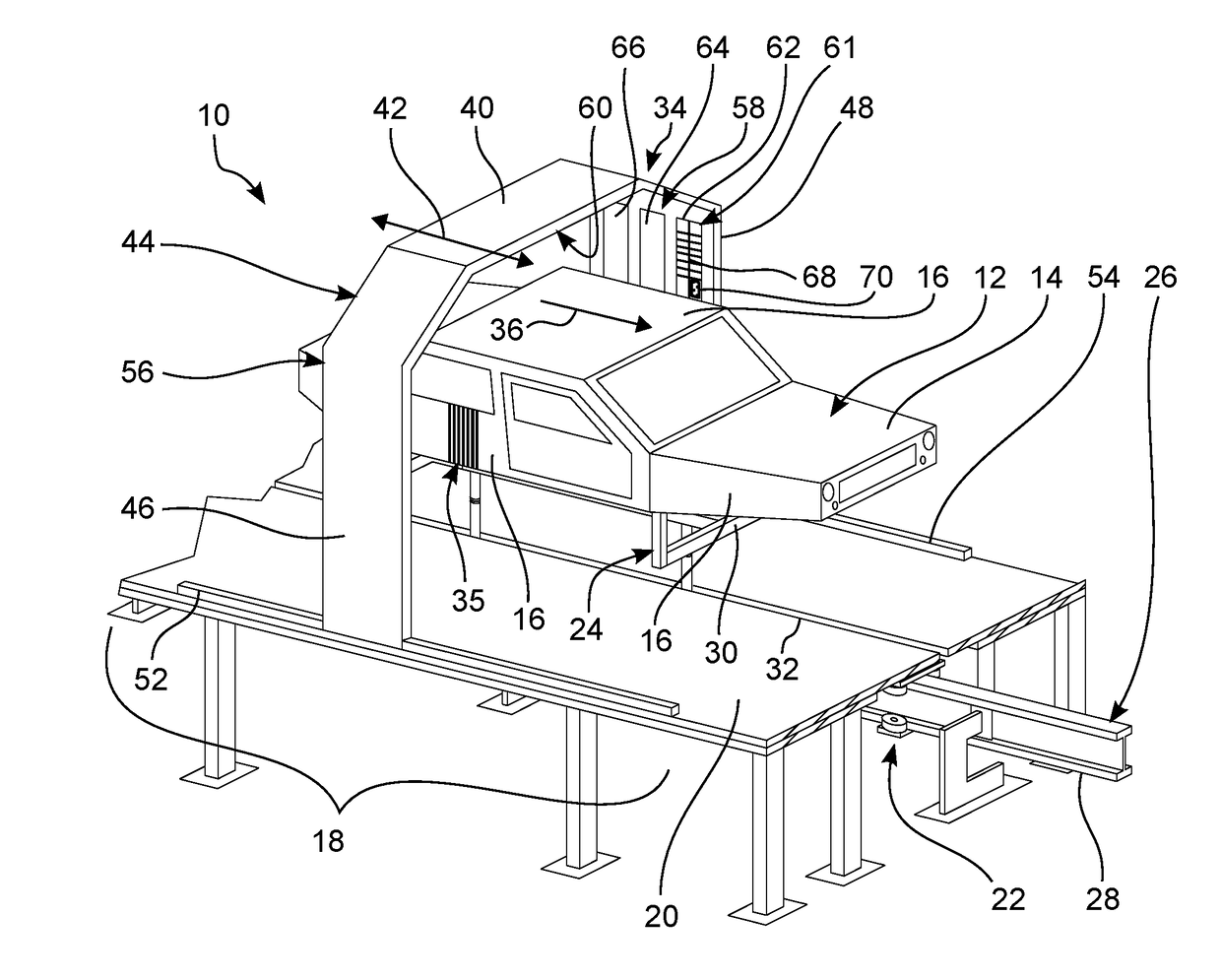 Installation for optically examining surface regions of objects