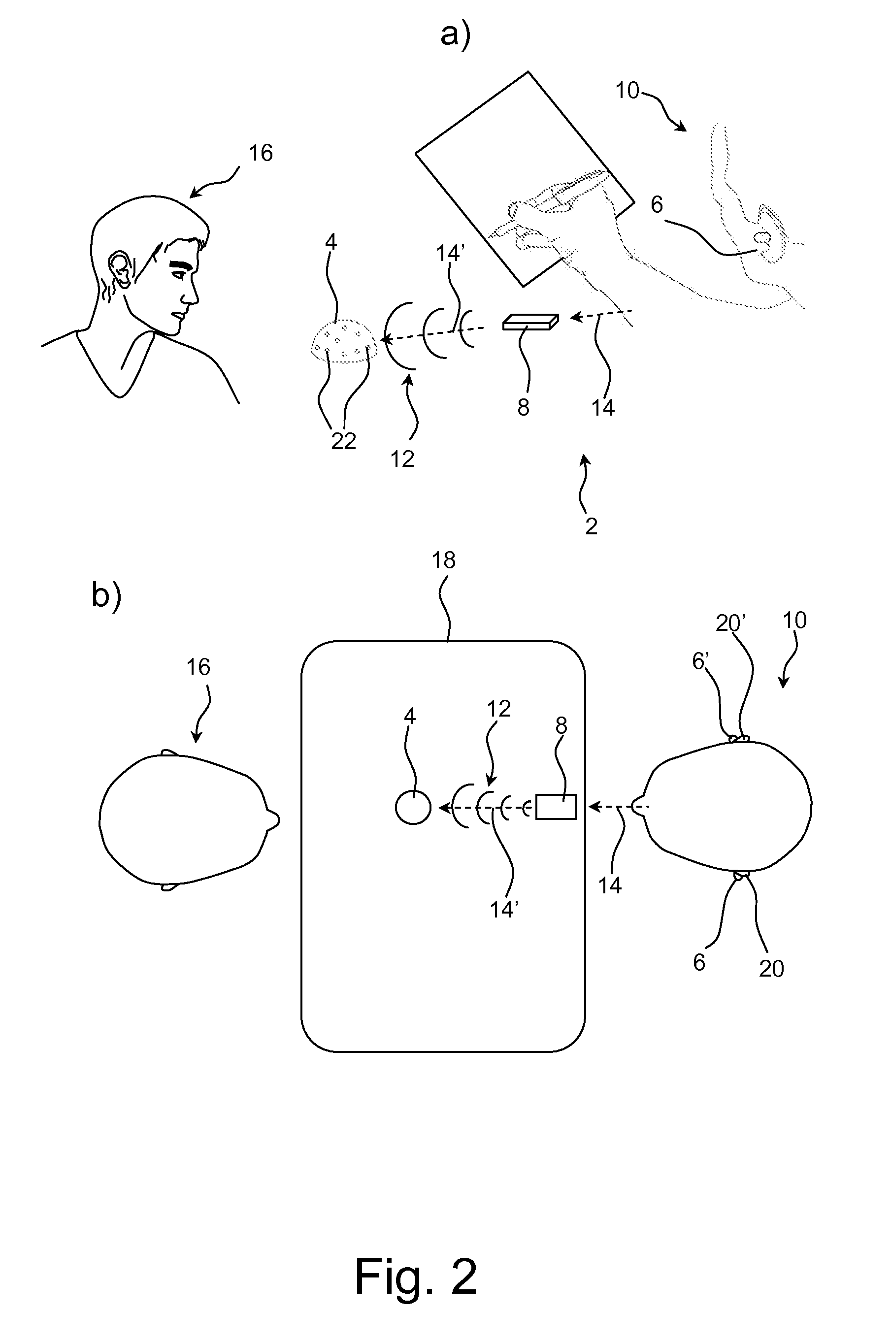 External microphone array and hearing aid using it