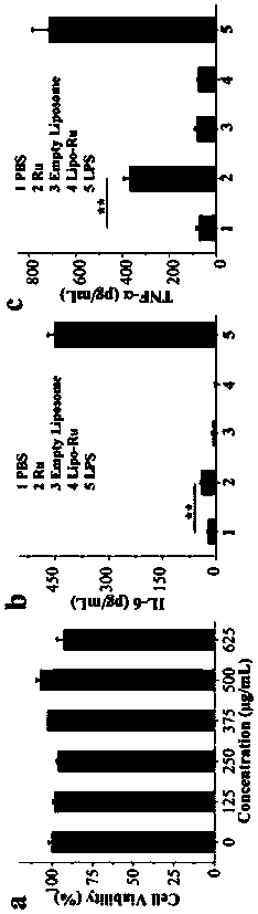 Lipidosome encapsulated ruthenium polypyridine complex and application thereof