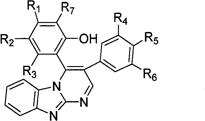 2,3-diaryl pyrimidine [1,2-a]benzimidazole heterocyclic compound, preparation and use thereof