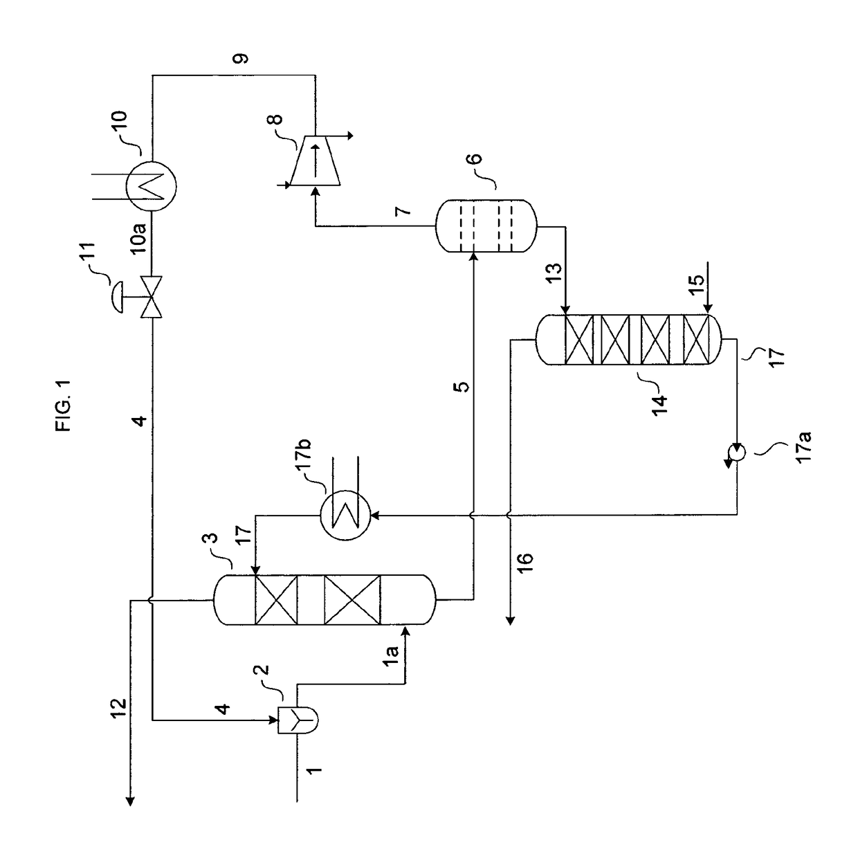 Method and apparatus for removing absorbable gases from pressurized industrial gases contaminated with absorbable gases, without supplying cooling energy