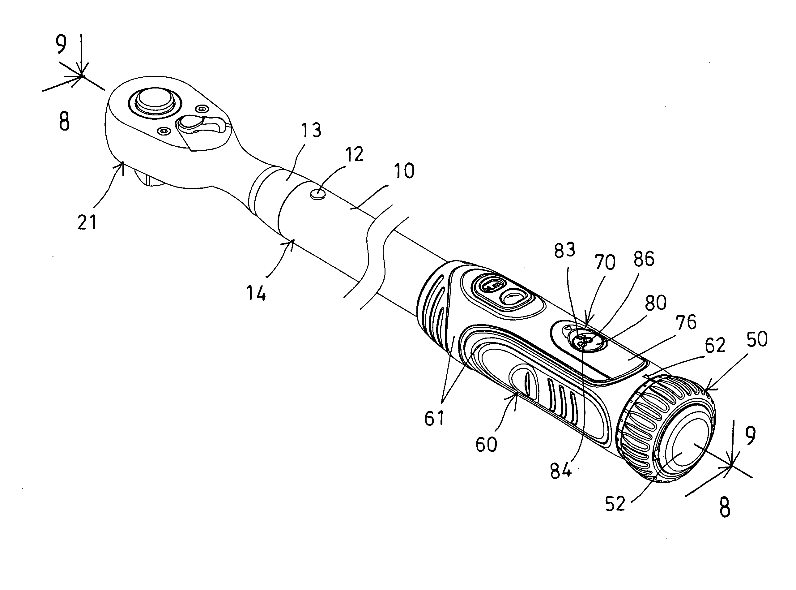 Adjustable torque wrench having lock device