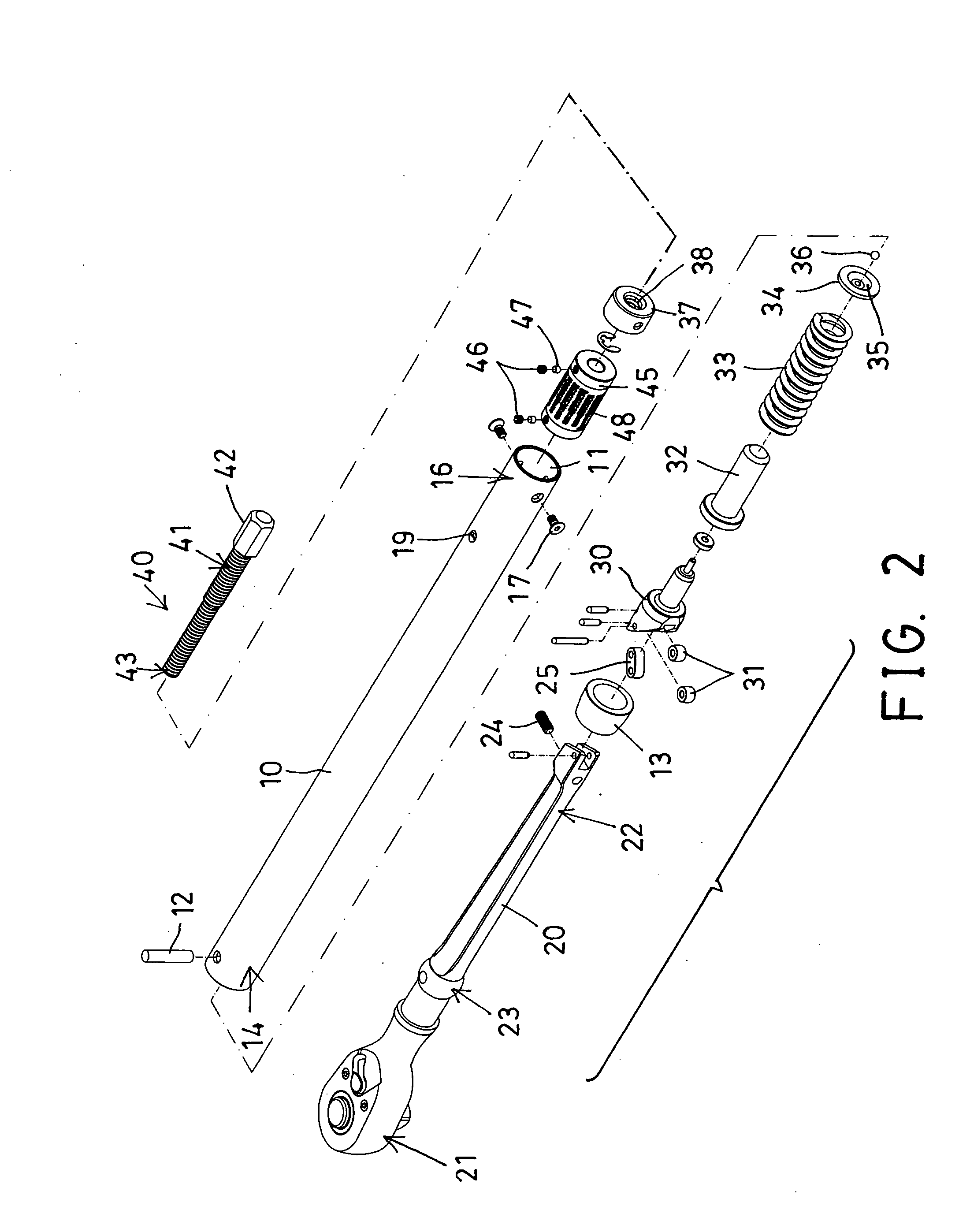 Adjustable torque wrench having lock device