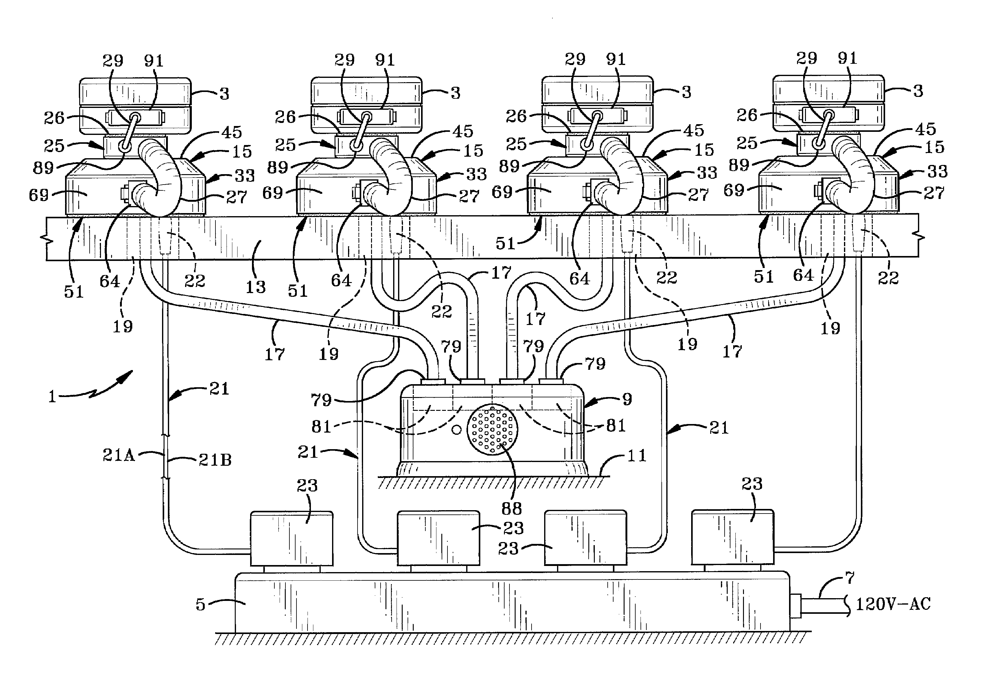 Security display with central control system