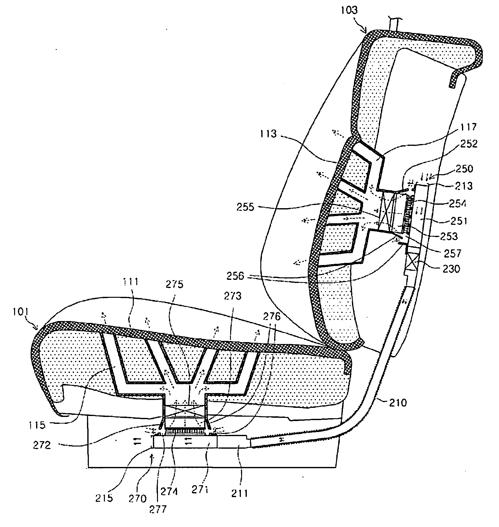 Temperature control system for seat of vehicles