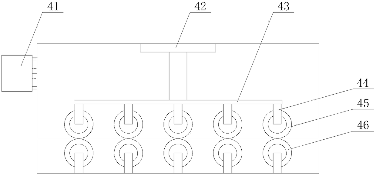 Roller bed type tablecloth disinfecting device and disinfecting process thereof