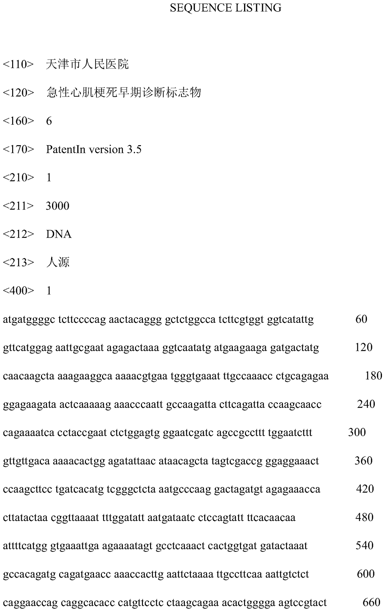 Early diagnostic markers for acute myocardial infarction