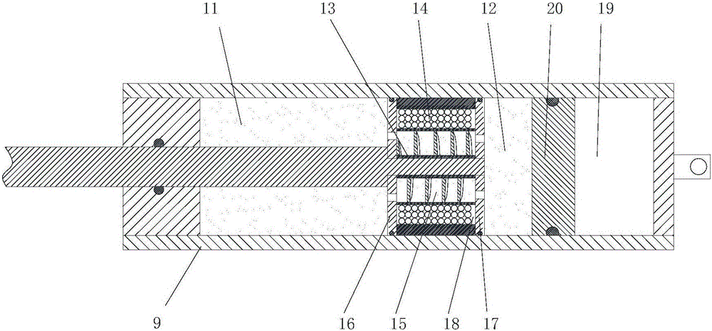 Self-adaption damping elevator well damping assembly