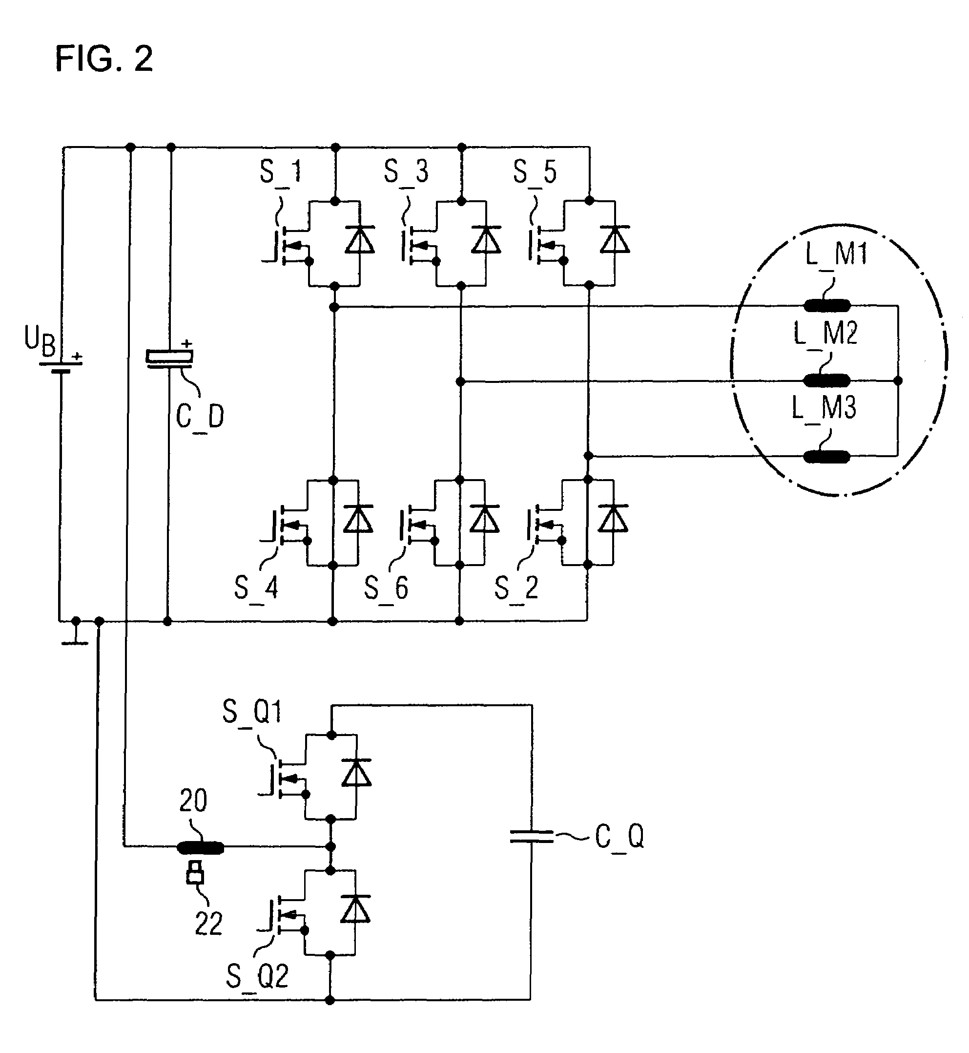 Control device for a three-phase machine and method for operating the control device