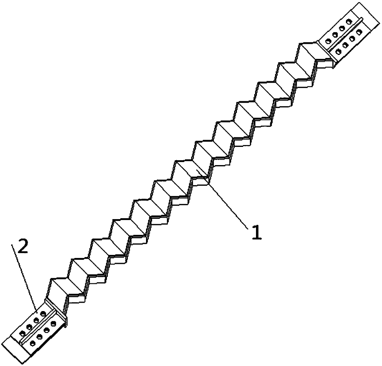 A buckling-constrained braced damper with symmetrical initial imperfections