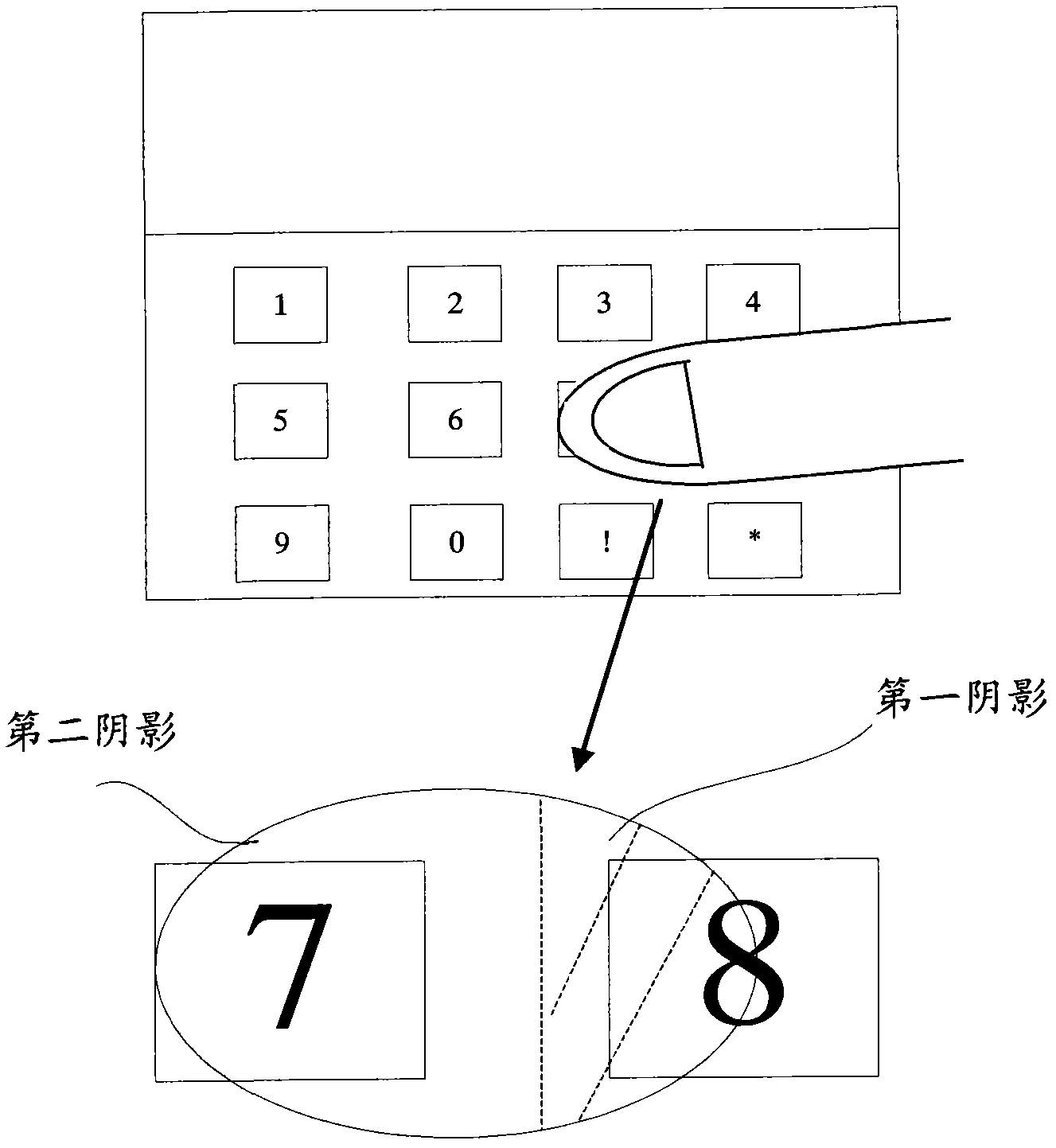 Mobile terminal, touch area identification device and method