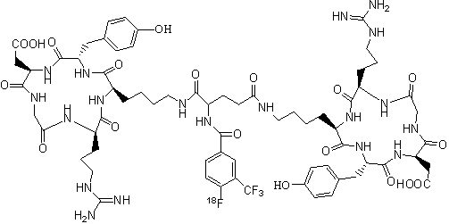 18F-E[c(RGDyk)2], medicine box used for automatic production thereof, and preparation method and use of medicine box