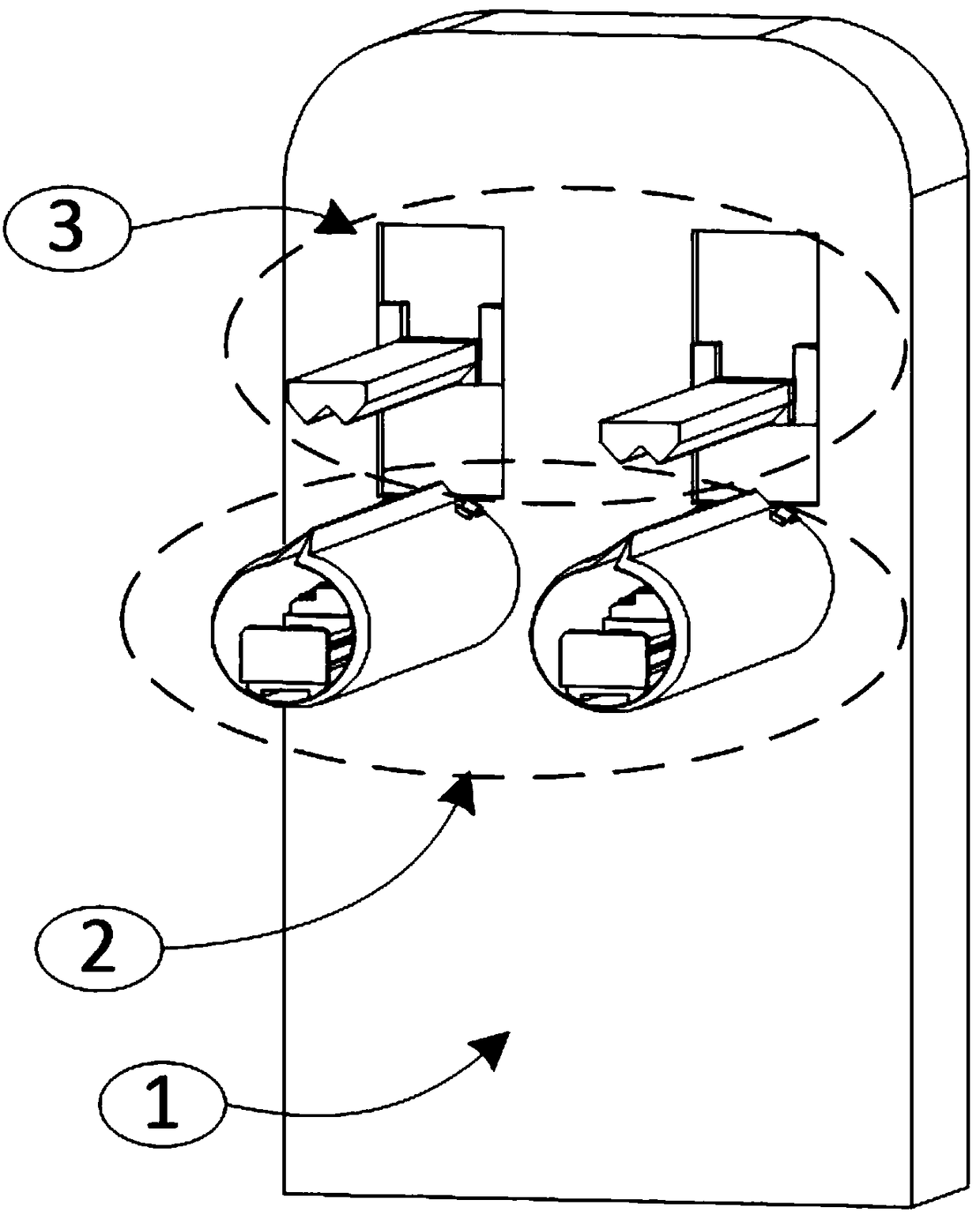 A trouser tappet gluing device and a tappet trousers produced by the tappet gluing device