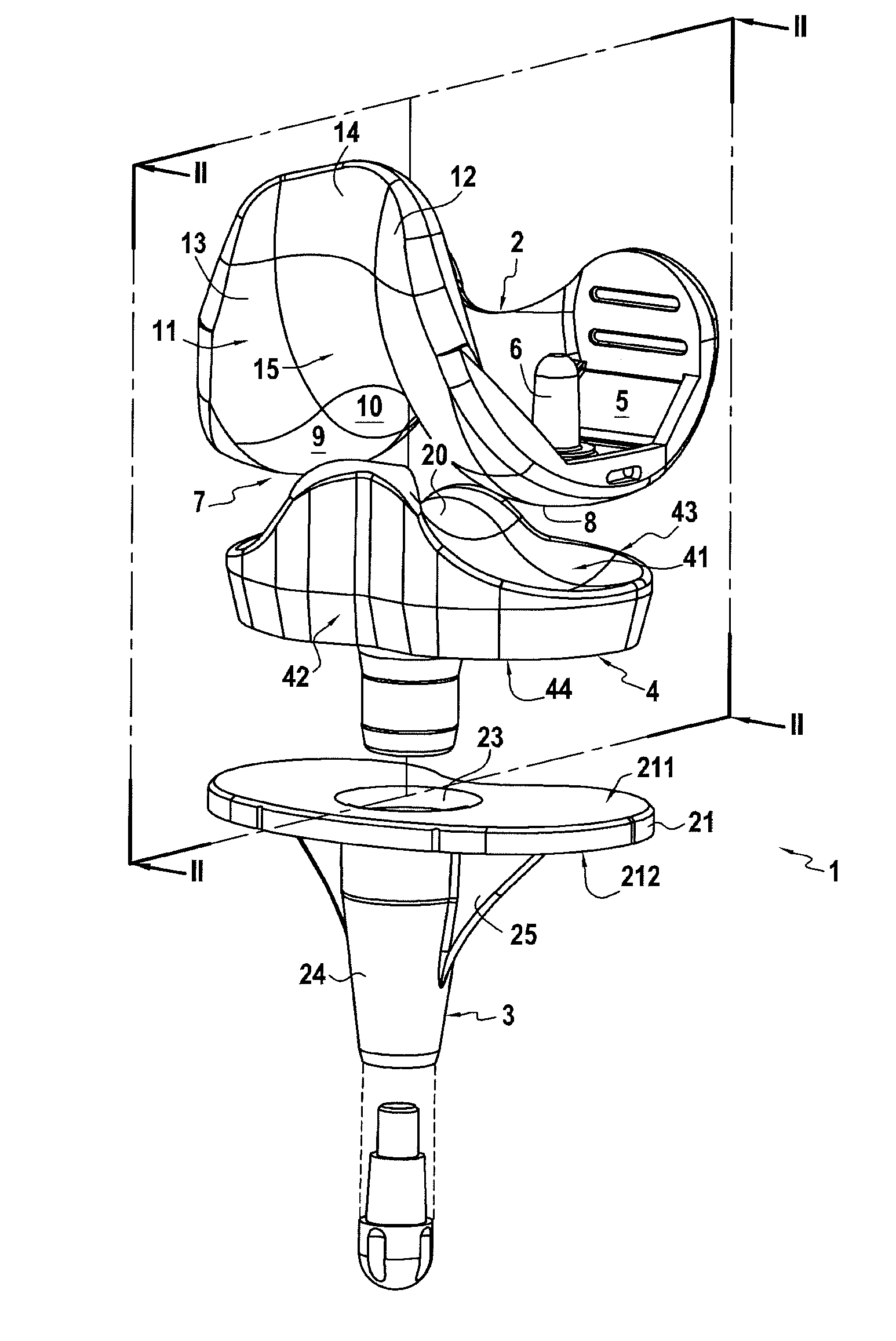 Total knee prosthesis