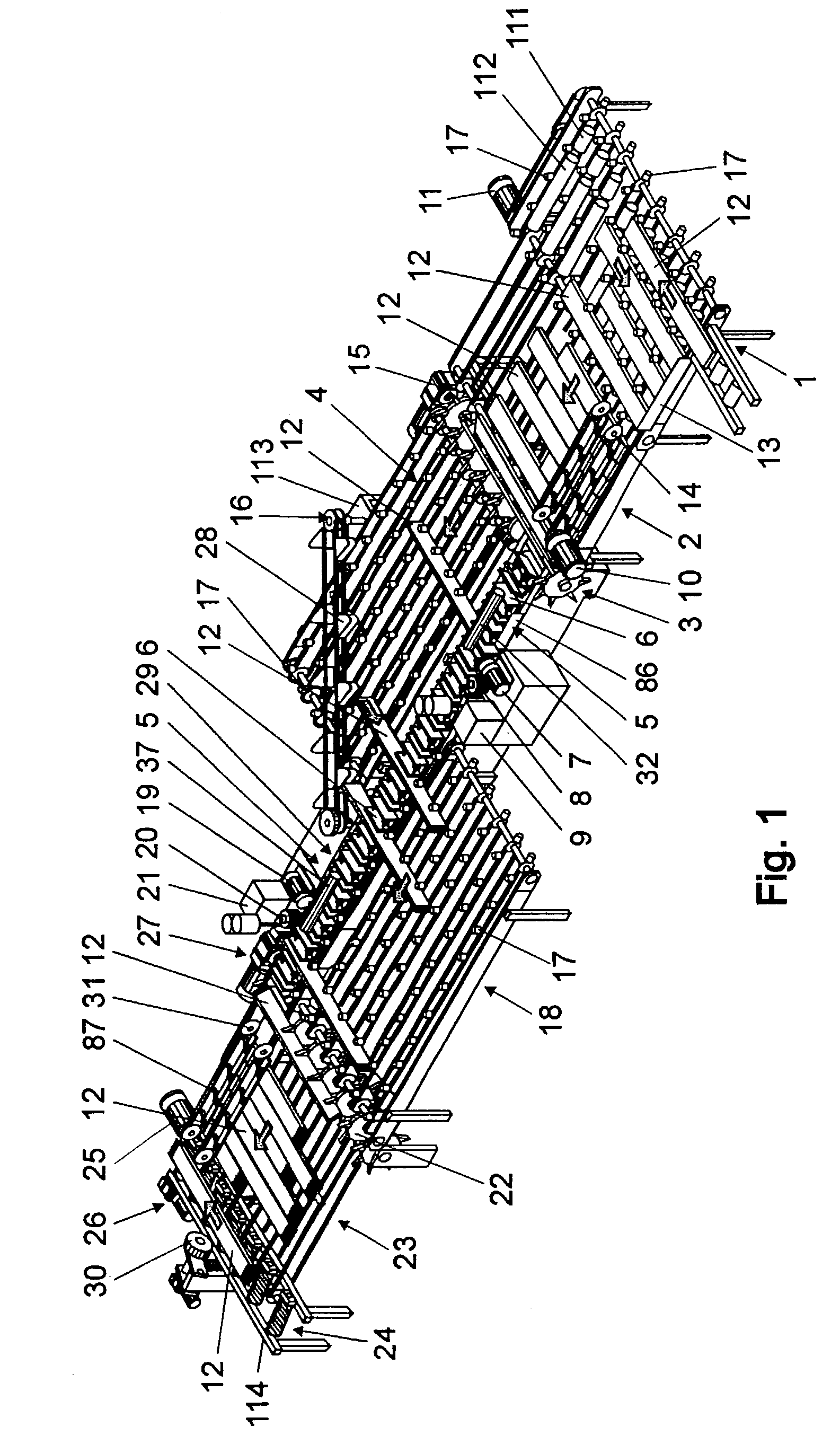 Machine for profile working of front surfaces on oblong wood workpieces