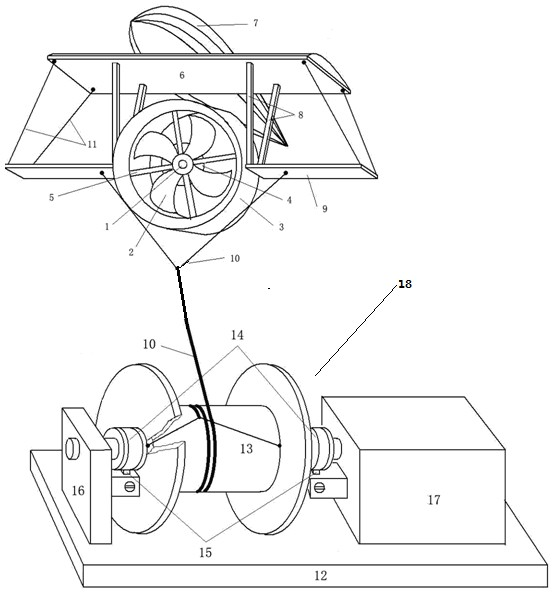 Self-elevating overhead wind power generating set