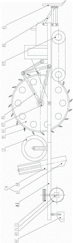 Optical cable spreading burying machine