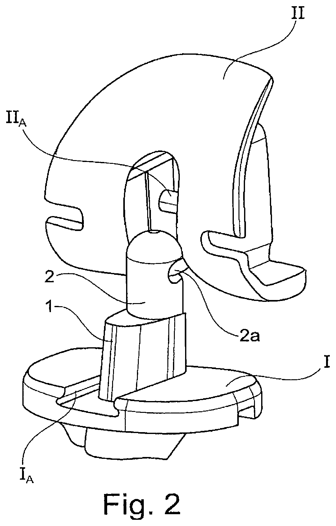 Connection device for connecting two prosthesis parts, and kit with one such connection device and two prosthesis parts