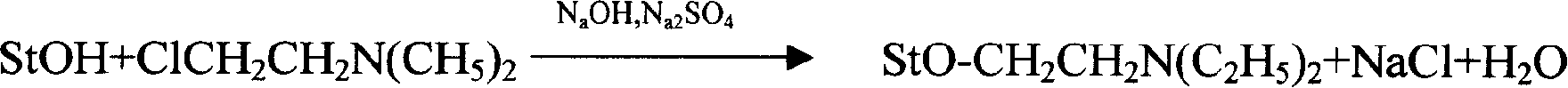 Cation branched-chain starch wood binder and its production