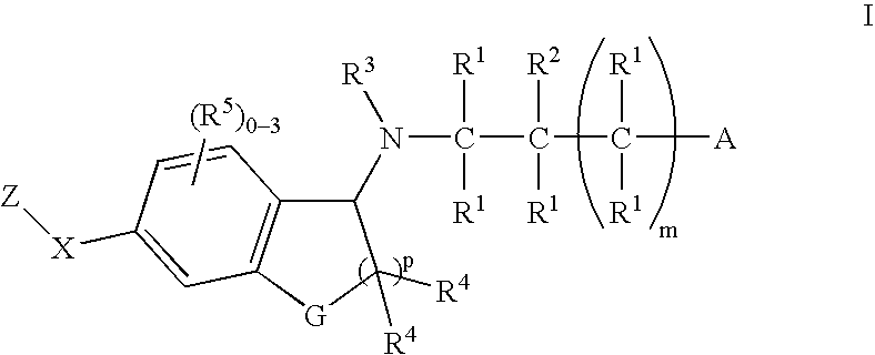 1-(Amino)indanes and (1,2-dihydro-3-amino)-benzofurans, benzothiophenes and indoles as edg receptor agonists