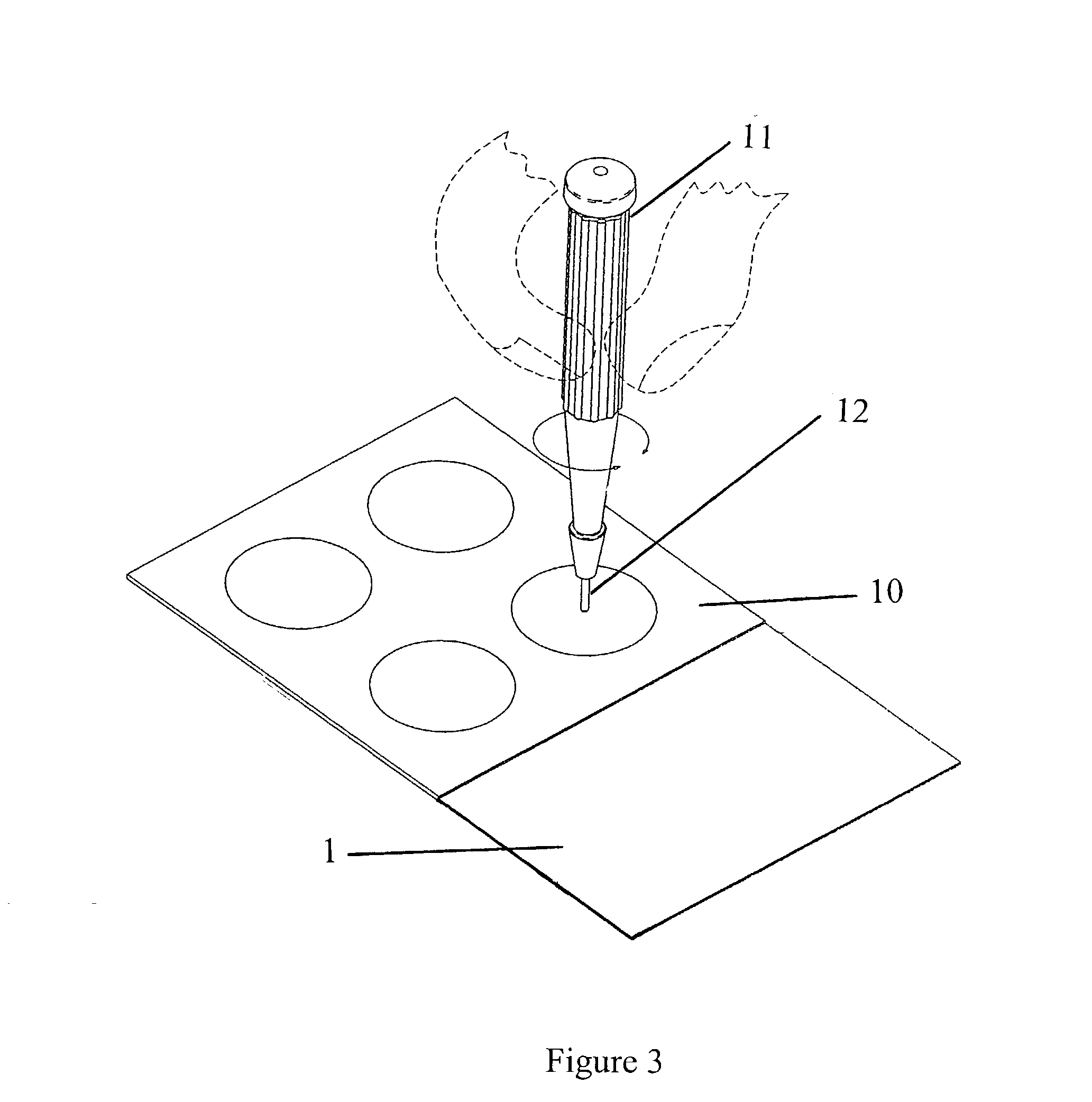 Cutting mat for material sampling