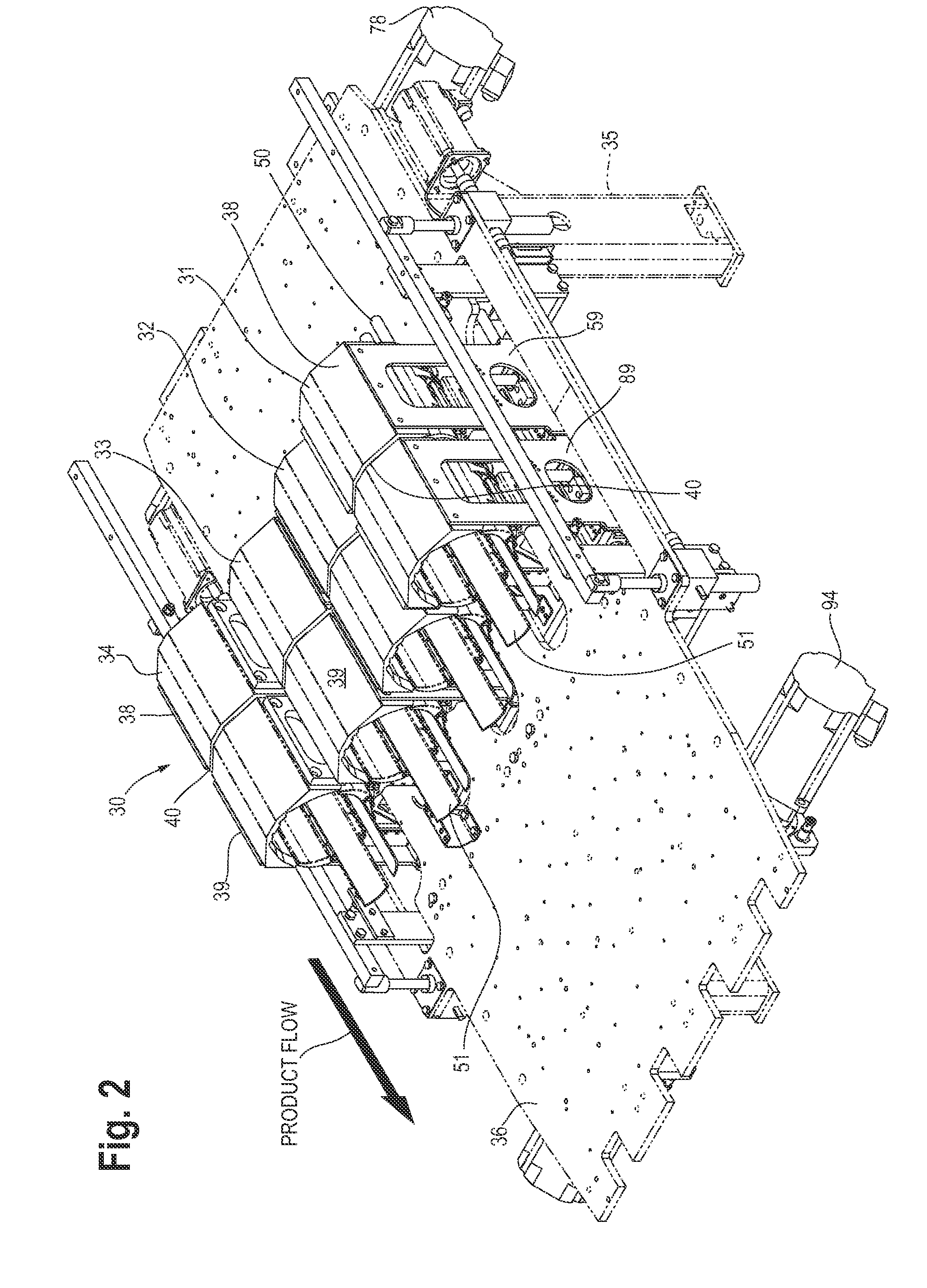 Method and apparatus for supporting product during cutting