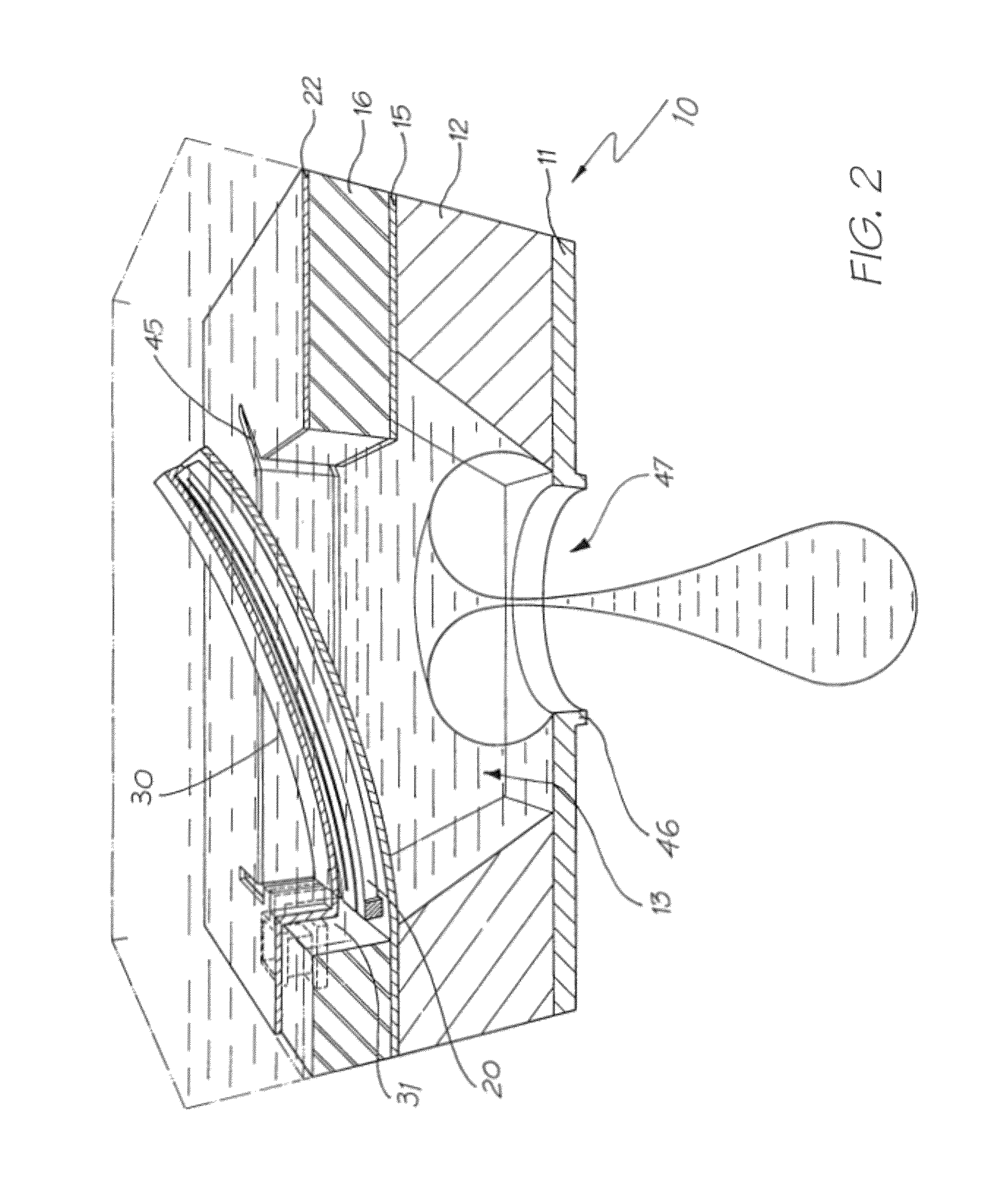 Printhead integrated circuit with actuators proximate exterior surface