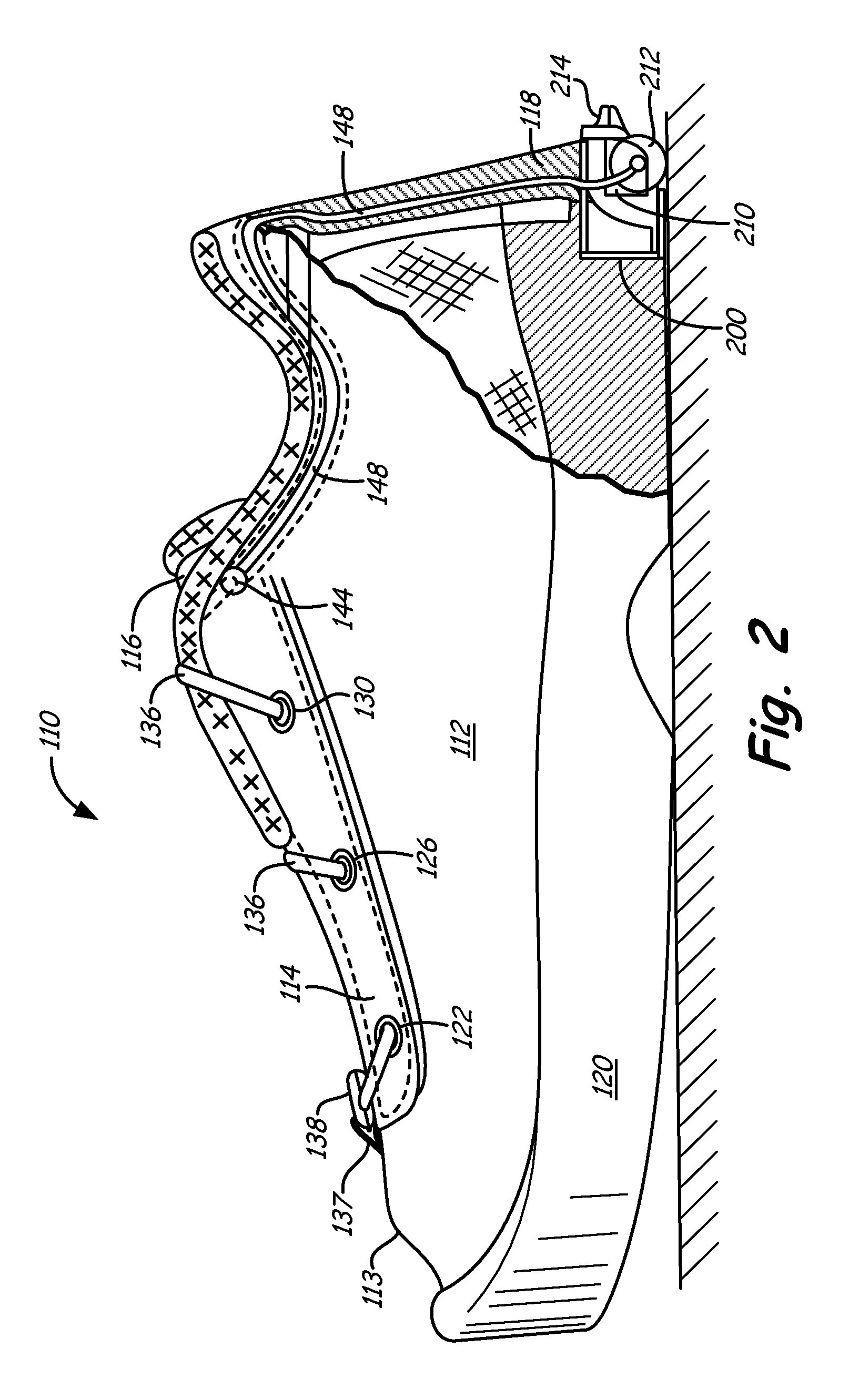 Automated tightening shoe