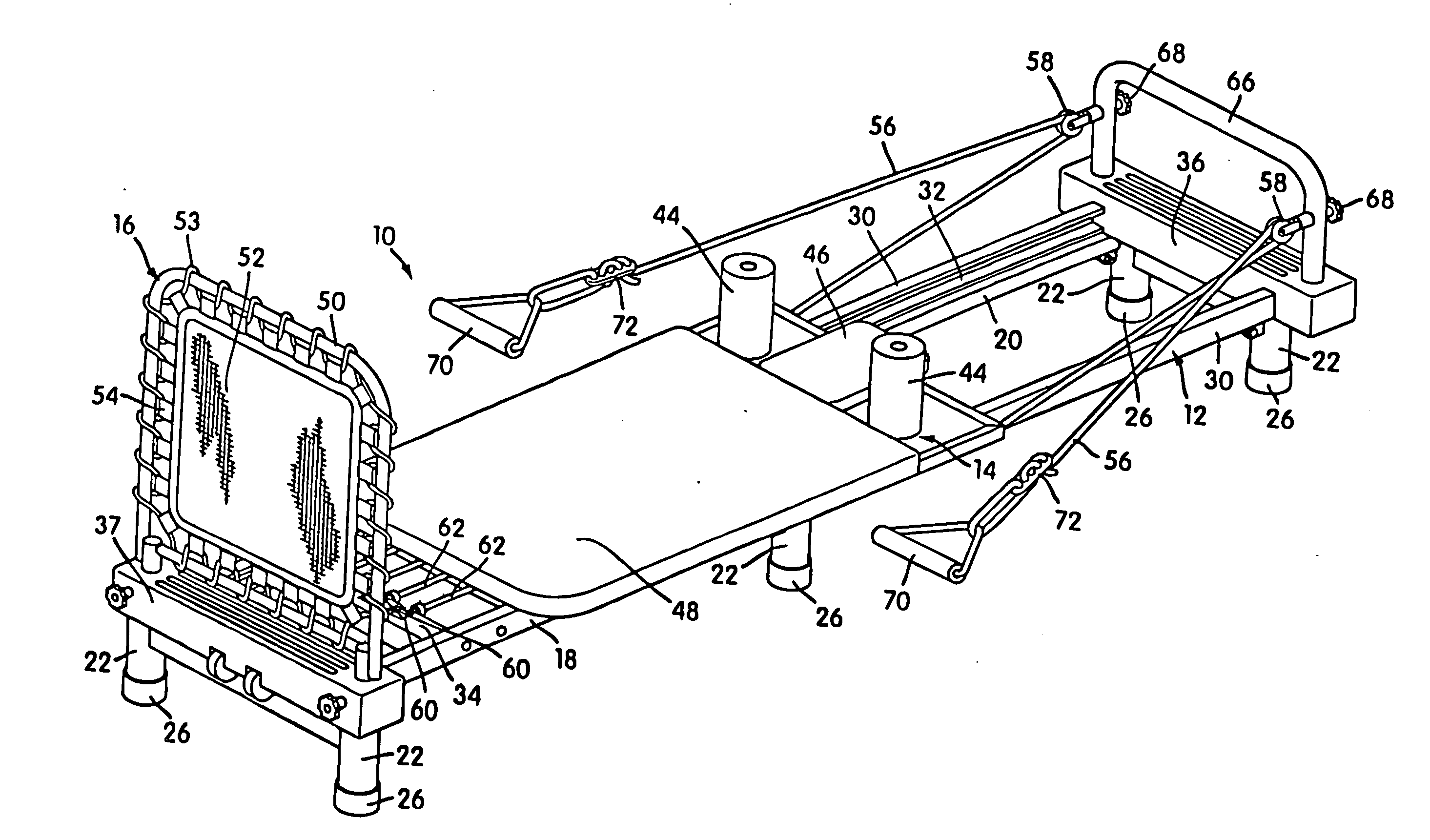 Exercise apparatus with resilient foot support