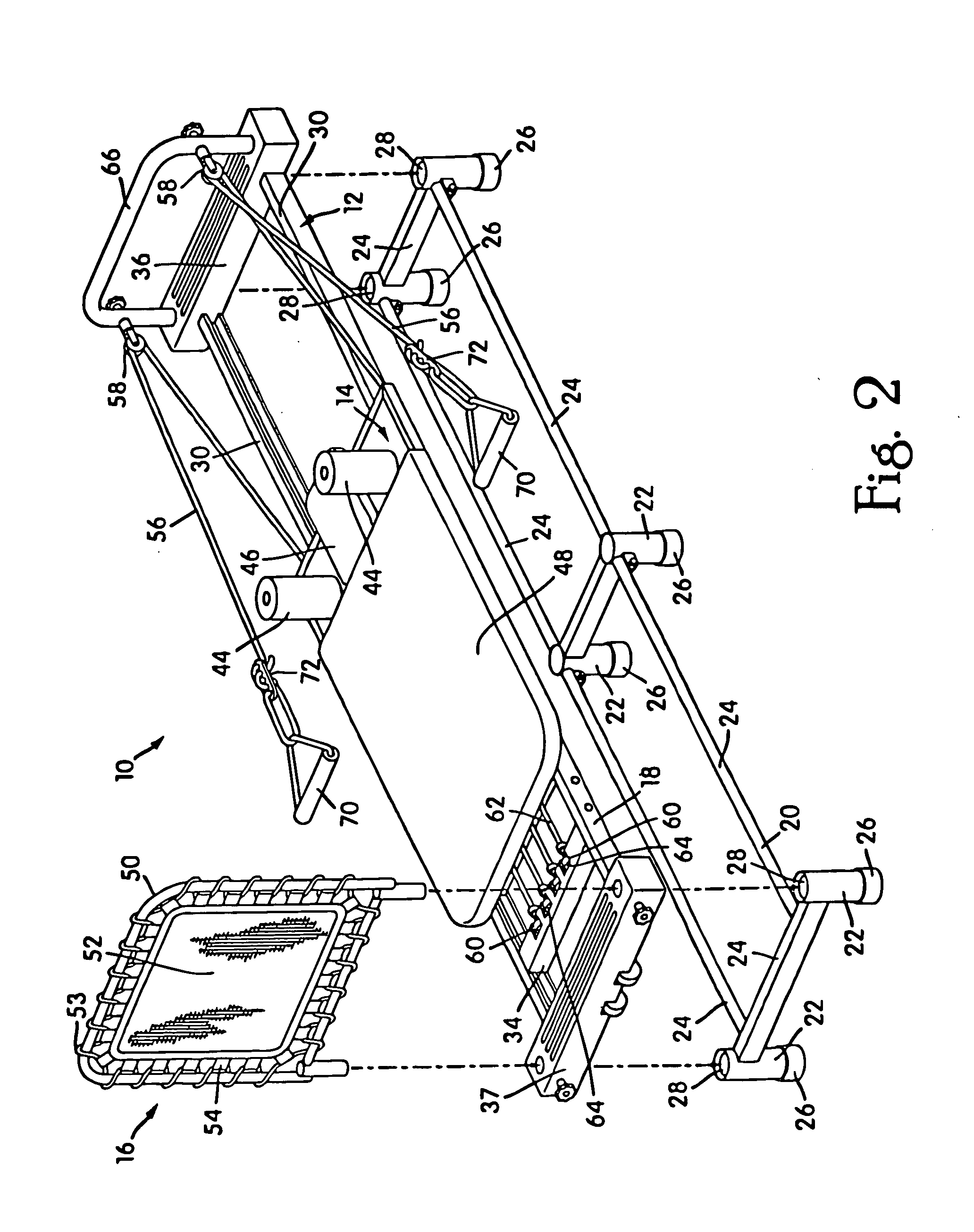 Exercise apparatus with resilient foot support