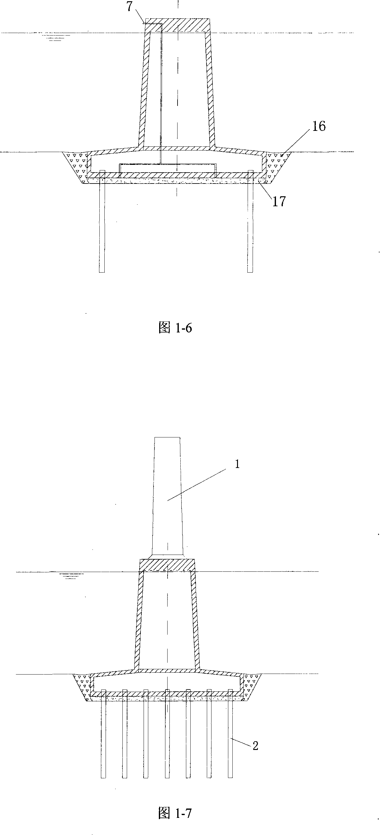 Bridge caisson composite pile foundation and reverse construction method thereof