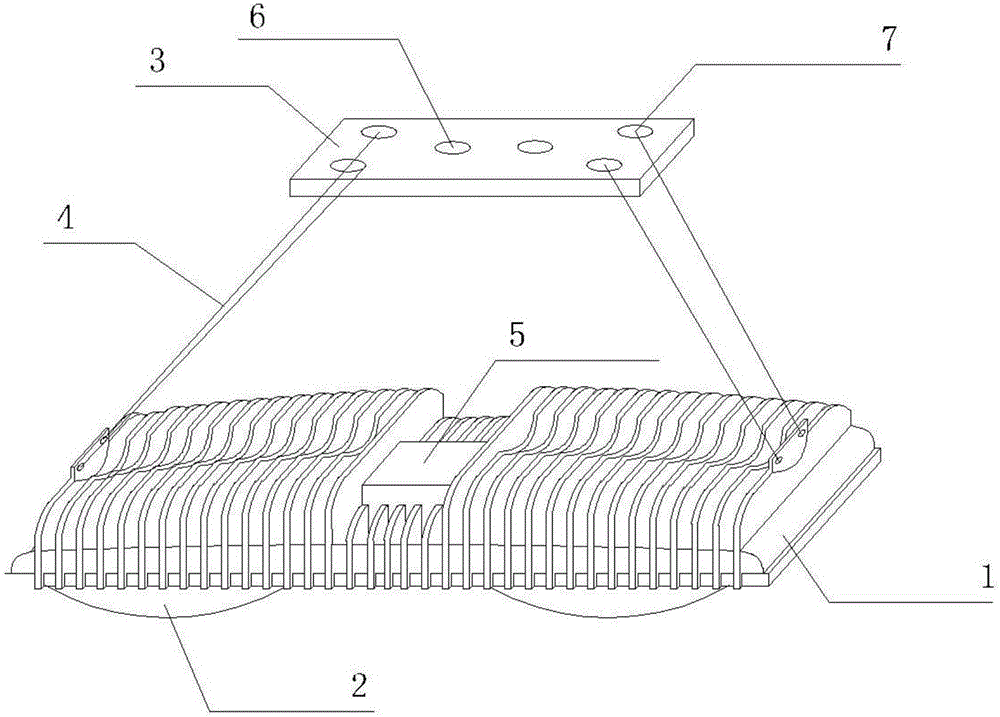 A uniform photoelectric separation led pendant lamp with hanging chain and mounting plate