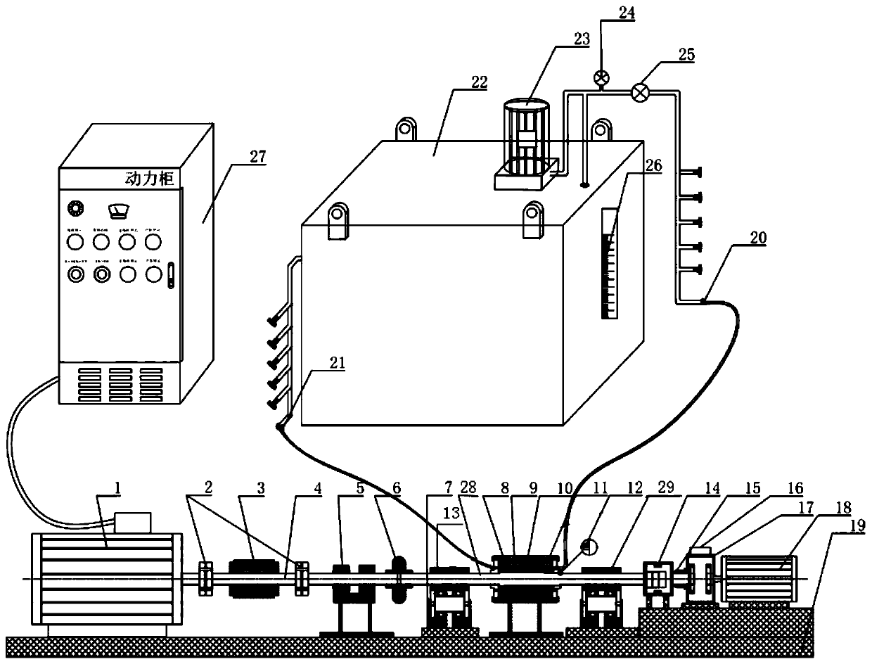 Water-lubricated bearing online monitoring test platform and bearing characteristic test analysis method