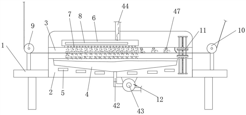 Infiltration device for glass fiber drawing