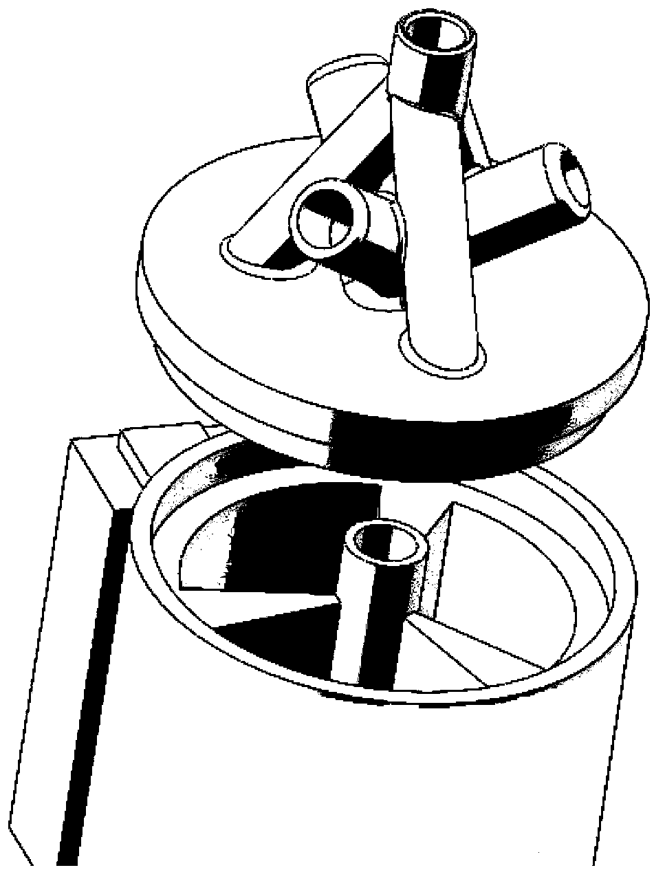 Rotational flow dehydration and medium removing machine