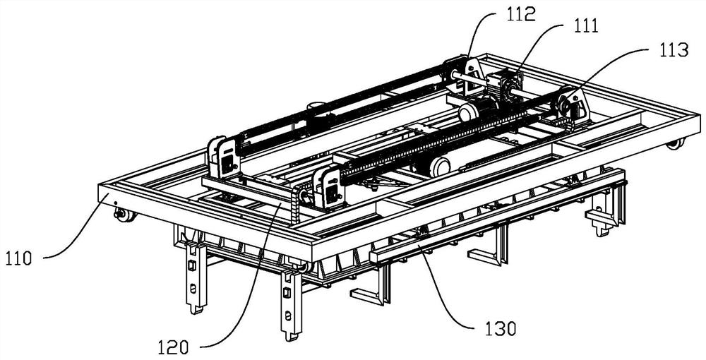 Automatic dust-free foamed ceramic distributing and plate unloading production line