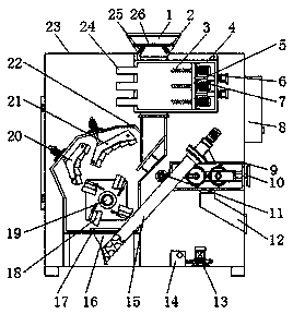 Efficient treatment device for waste bricks and tiles