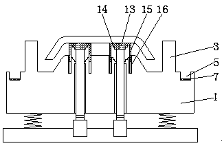 Ejection mechanism for demolding of plastic head board mold of automobile