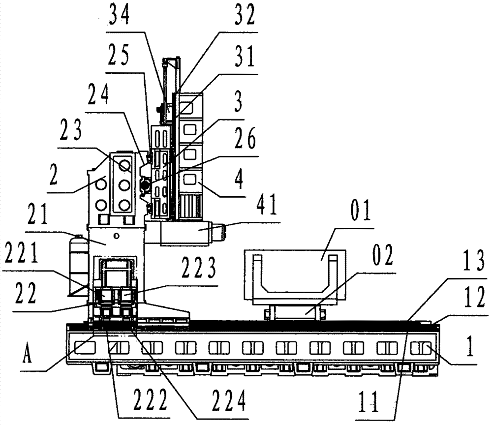 A CNC milling machine driven by a rack and pinion to move the gantry