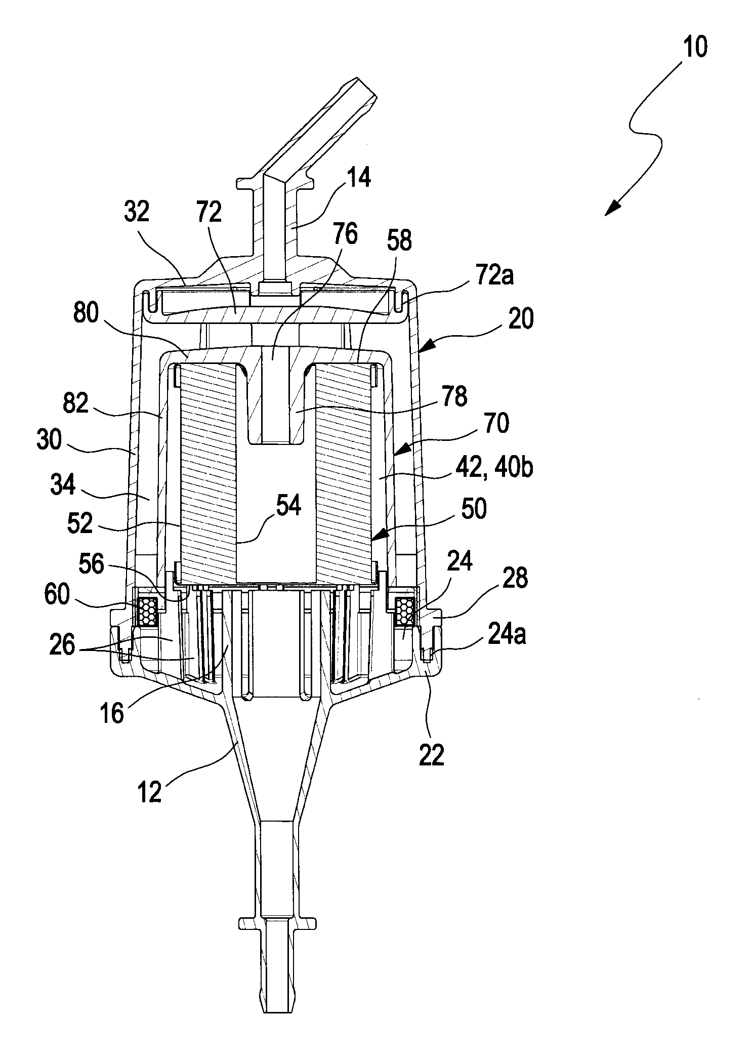 Filter device and arrangement for ventilating a tank comprising a filter device