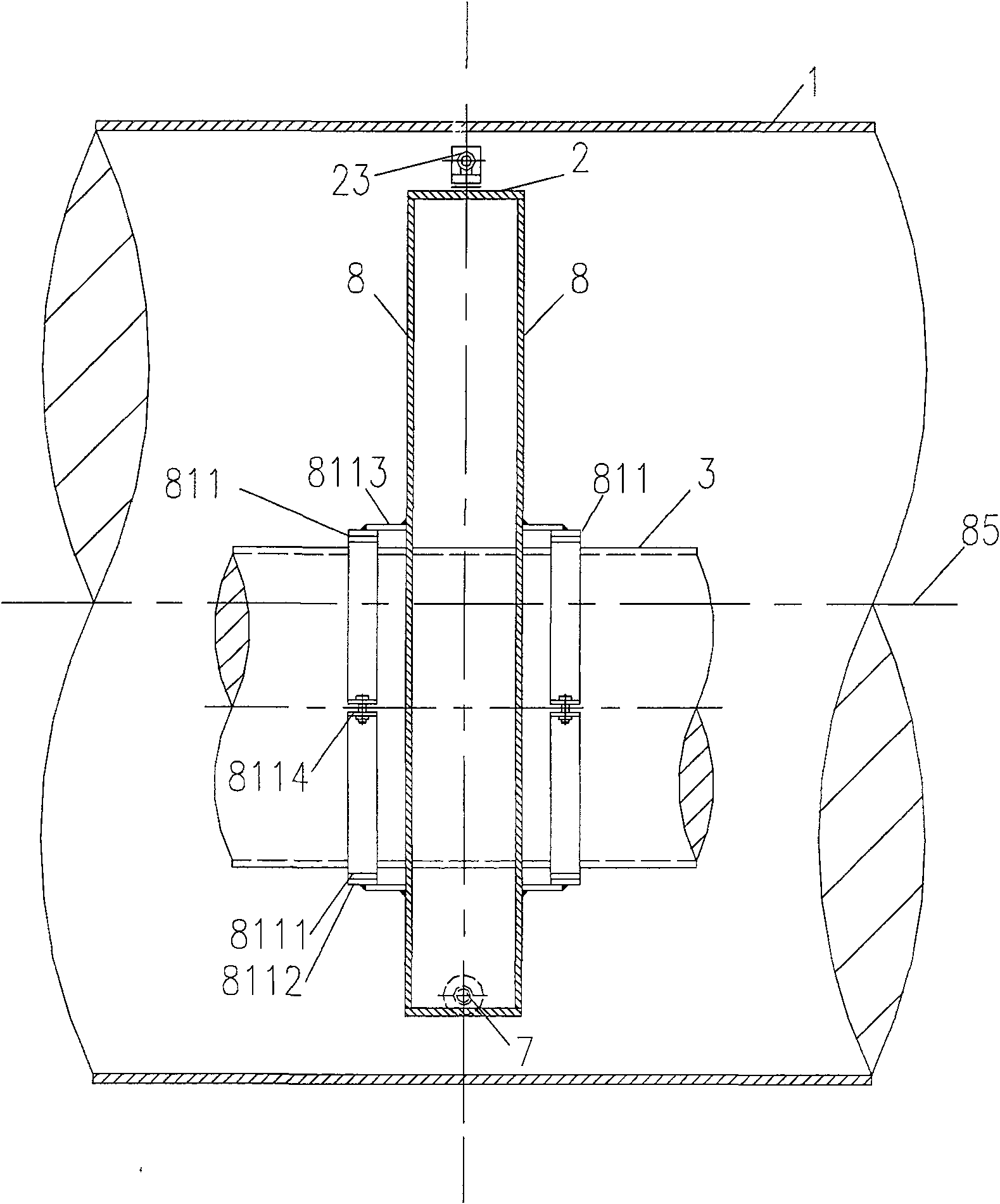 Sliding support for through fixing multi core tubes in one sleeve