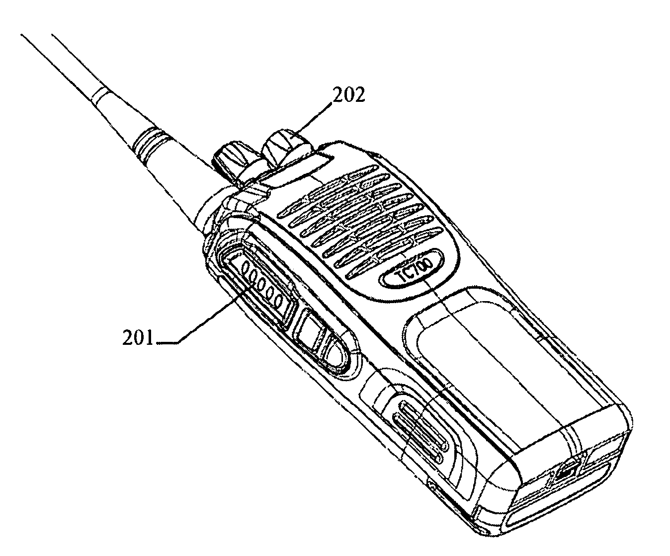 Radio with a Key and Knob Combination