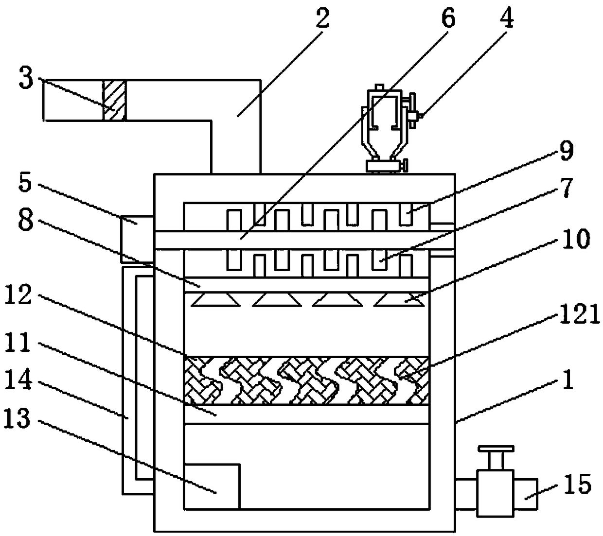 Energy-saving and environment-friendly flue gas denitrification device and method